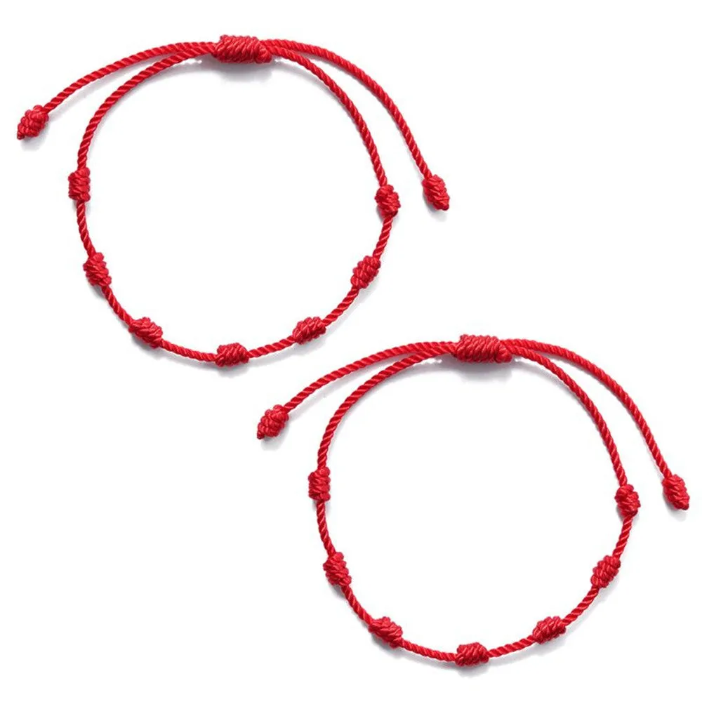 Simple Personality Hand-knitted Adjustable Couple Friendship Red Bracelet