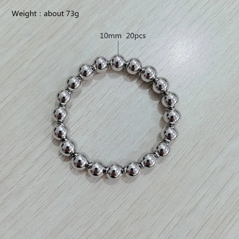 Simple Style Classic Style Round Stainless Steel Plating Bracelets