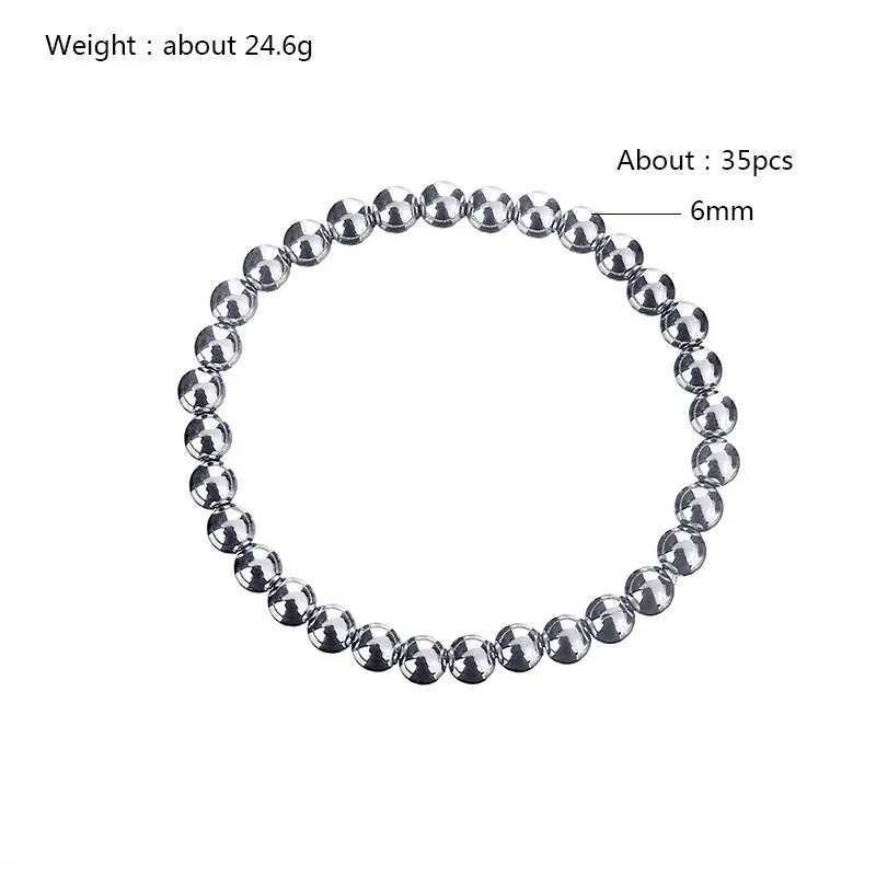 Simple Style Classic Style Round Stainless Steel Plating Bracelets