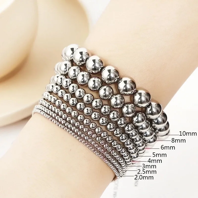 Simple Style Classic Style Round Stainless Steel Plating Bracelets