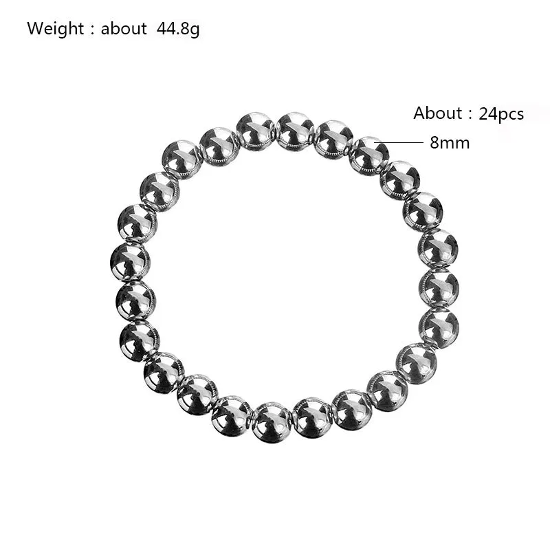 Simple Style Classic Style Round Stainless Steel Plating Bracelets