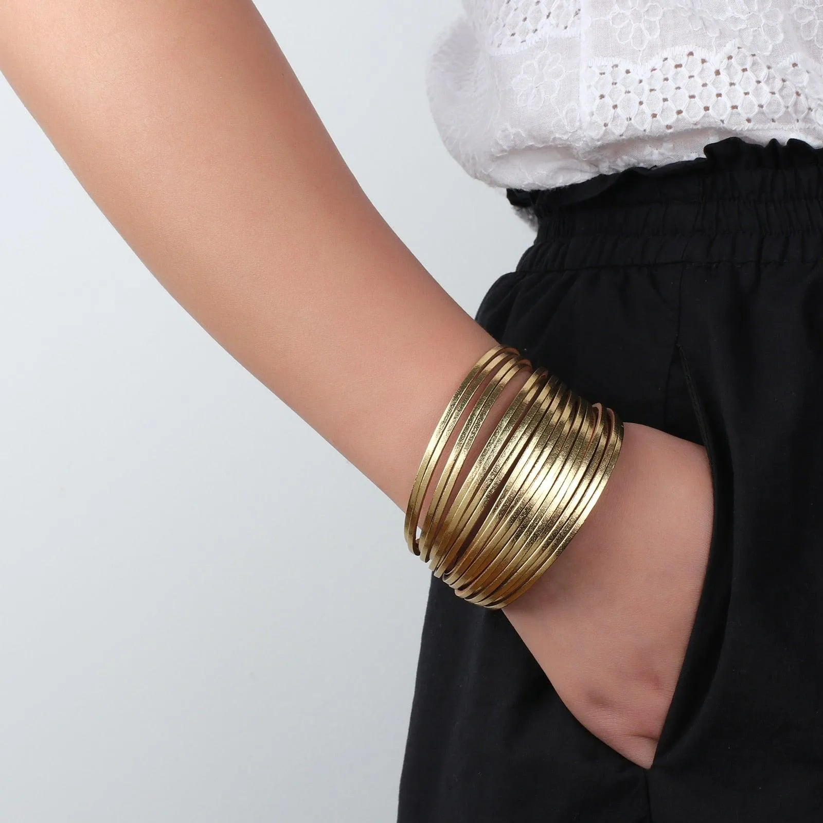 'Simple' Wide Cuff Bracelet - hazel