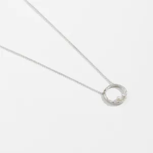 Small branch hoop with pearls - sparkling necklace - silver 925