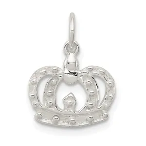 Sterling Silver Polished Finish Crown Charm