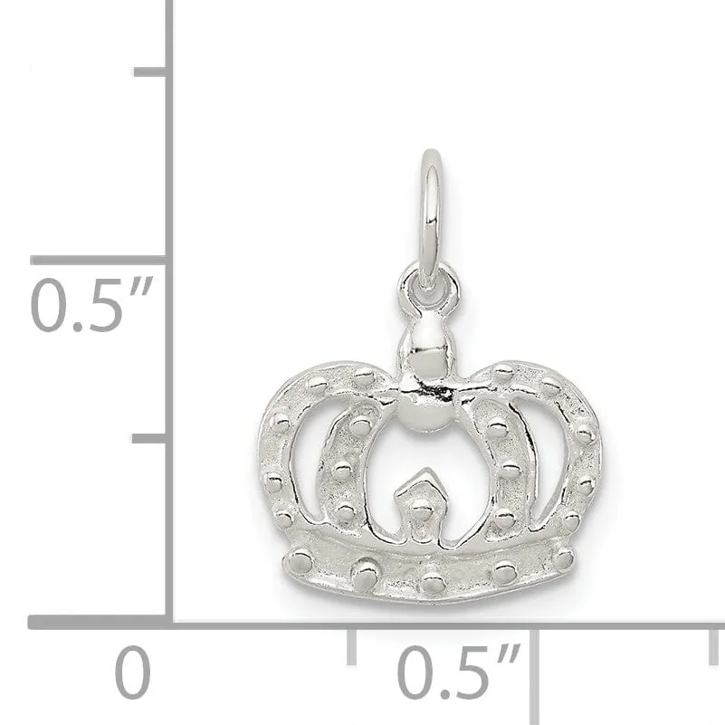 Sterling Silver Polished Finish Crown Charm