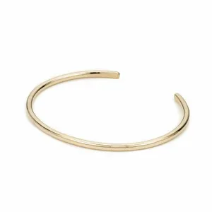 Thick Yellow Gold Gibbous Cuff Bracelet