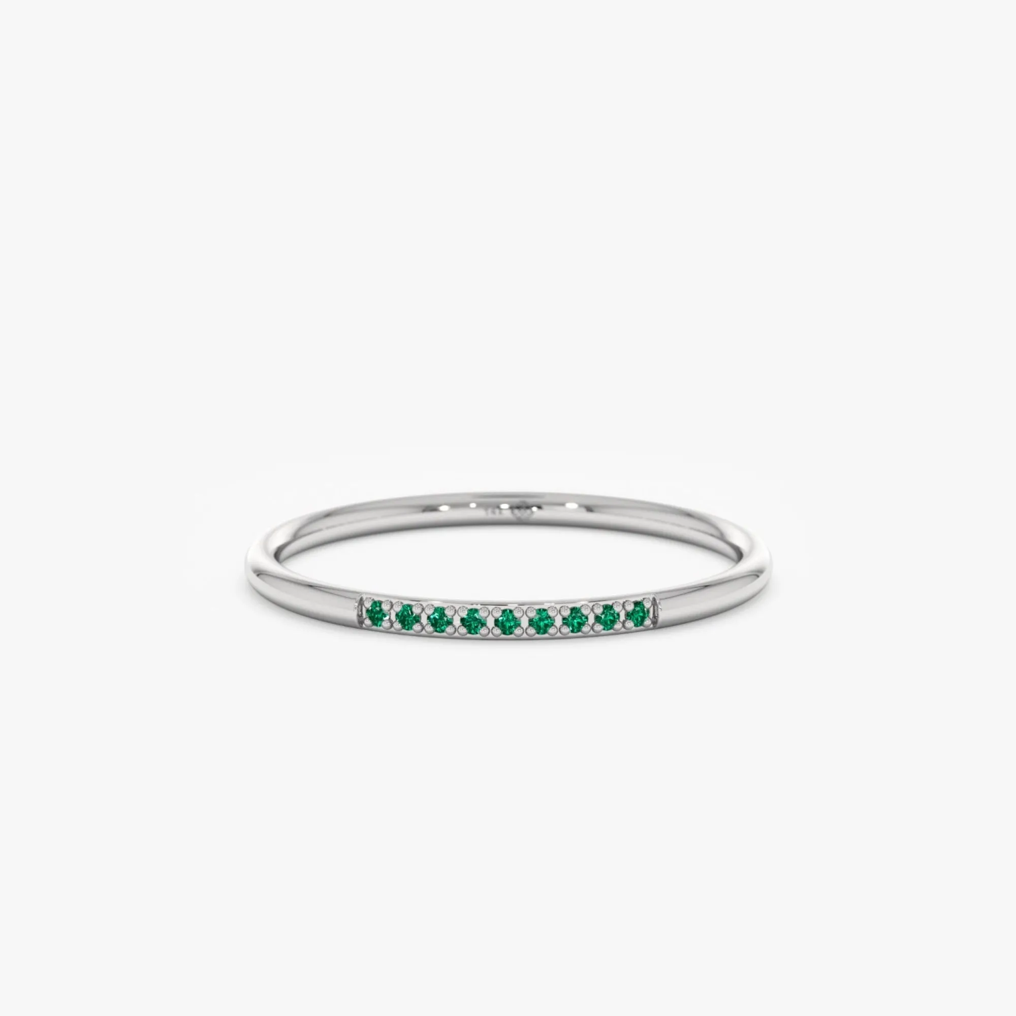 Thin Emerald Stacking Ring, Vanessa