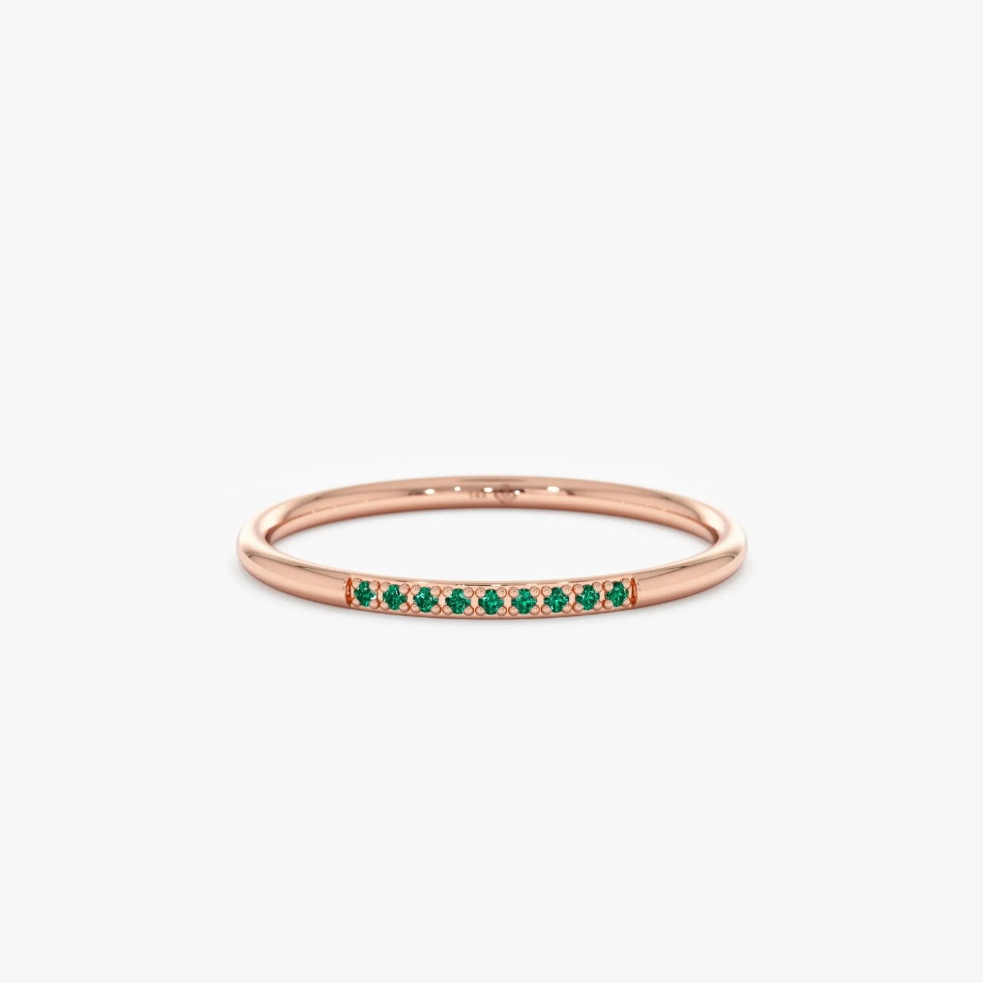 Thin Emerald Stacking Ring, Vanessa