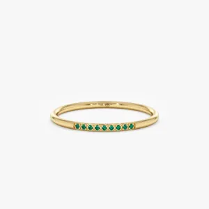 Thin Emerald Stacking Ring, Vanessa