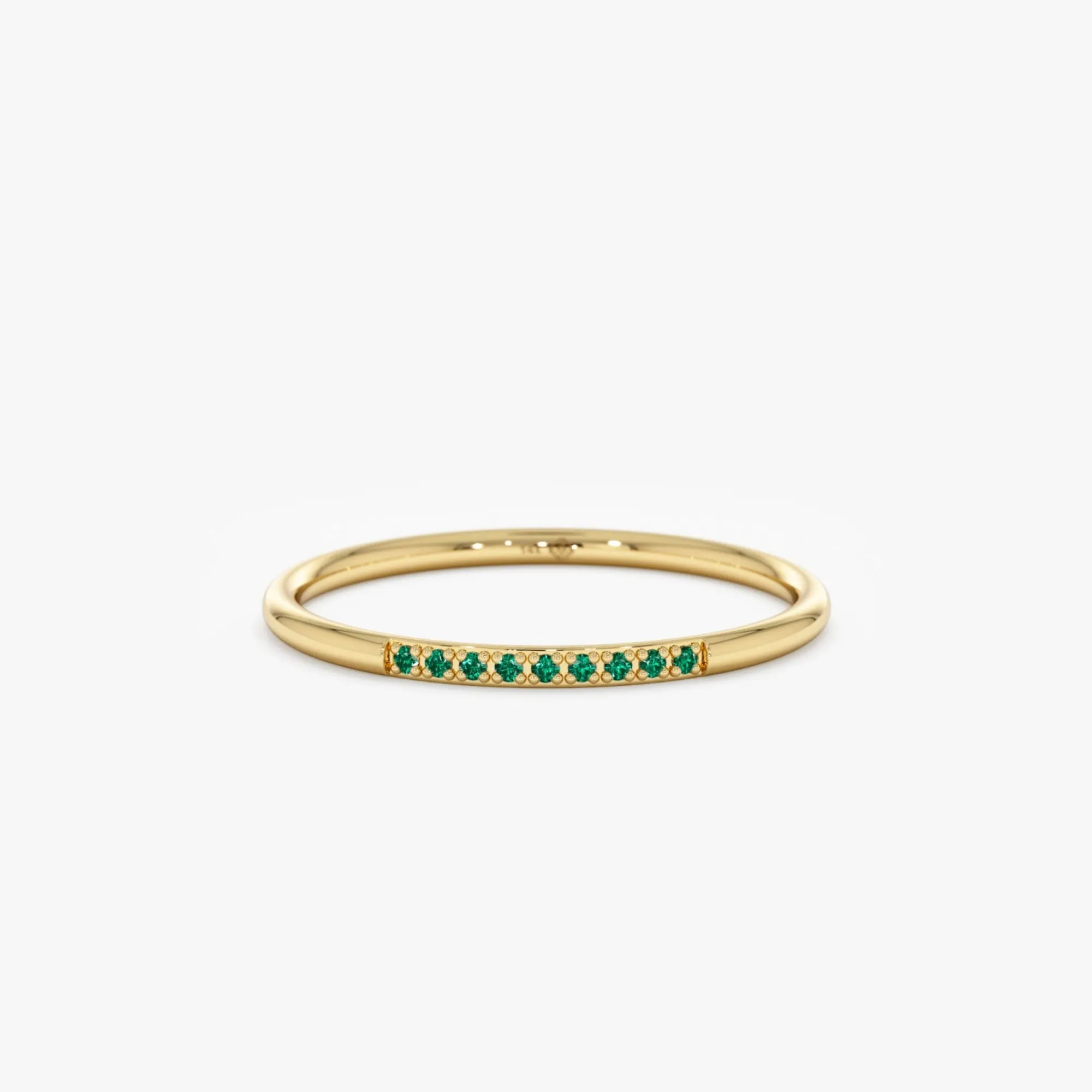 Thin Emerald Stacking Ring, Vanessa