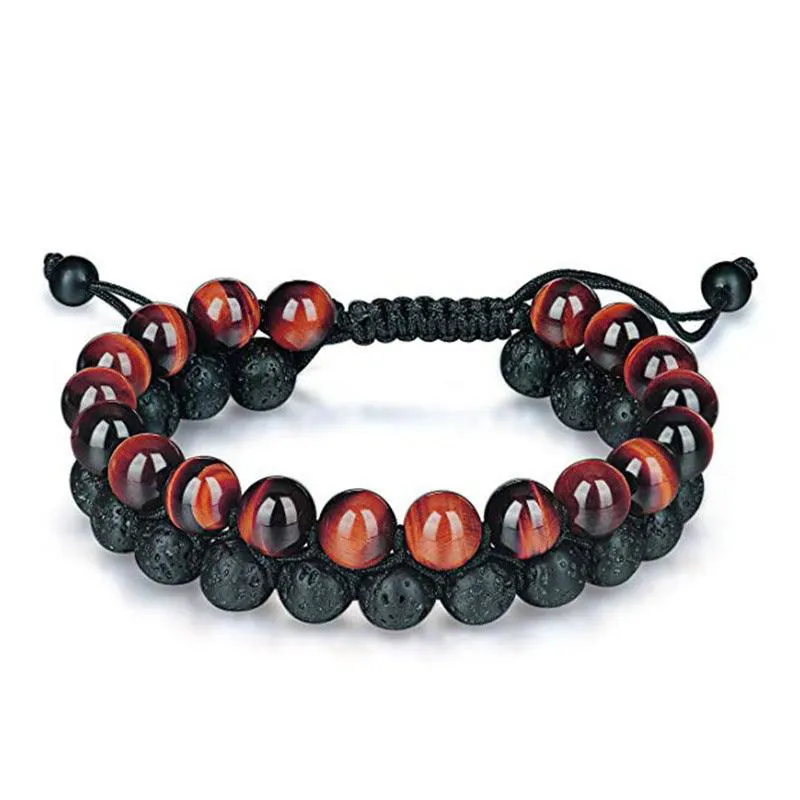 Tiger Eye & Matte Black Agate Couple Bracelets