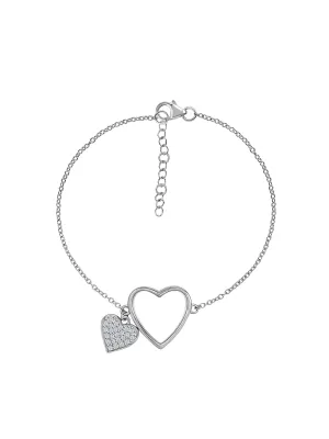 Valentine Special Charming Heart Silver Bracelet