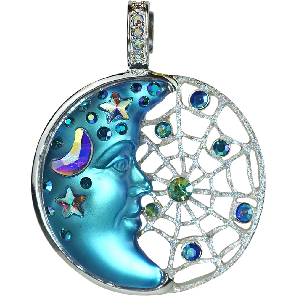 Venus Mystic Moon Shadow Dreamcatcher Magnetic Enhancer (Sterling Silvertone/Blue Sphinx)