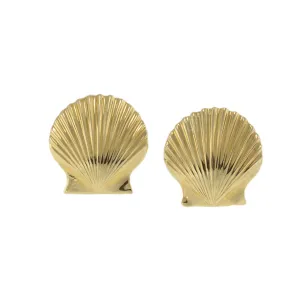 Vintage 1970's 14KT Yellow Gold Scallop Shell Earrings