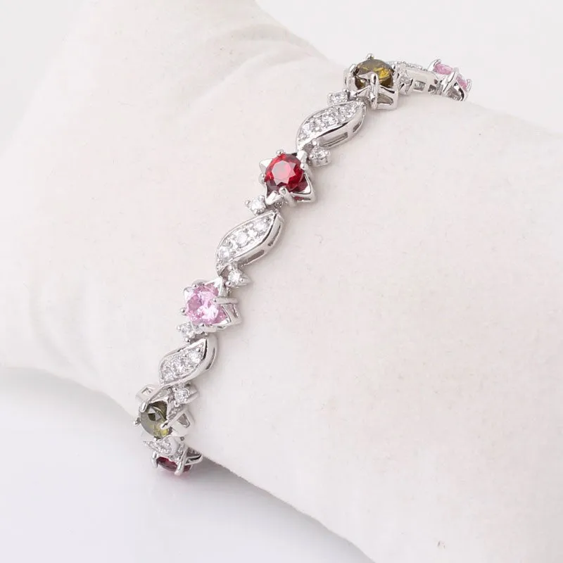 Vintage Bracelets for Women Bling Charming Jewelry Fashion 18k Gold Plated Eye-catching Crystal Bracelet