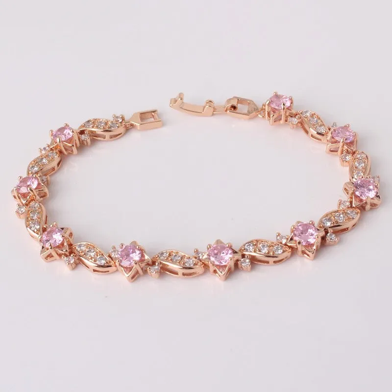 Vintage Bracelets for Women Bling Charming Jewelry Fashion 18k Gold Plated Eye-catching Crystal Bracelet