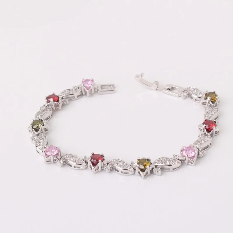 Vintage Bracelets for Women Bling Charming Jewelry Fashion 18k Gold Plated Eye-catching Crystal Bracelet