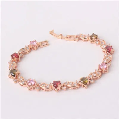 Vintage Bracelets for Women Bling Charming Jewelry Fashion 18k Gold Plated Eye-catching Crystal Bracelet