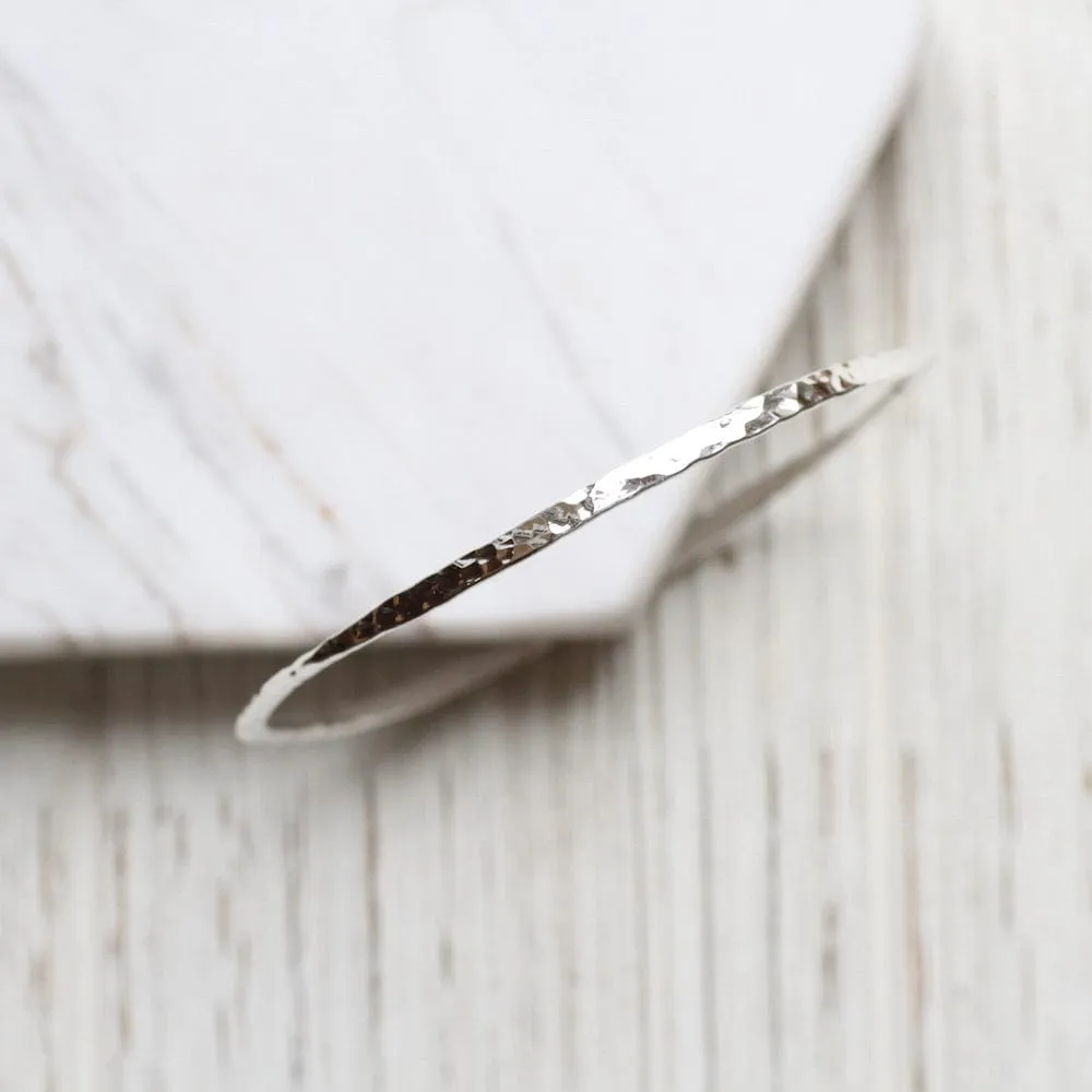 Wafer Thin Hammered Bangle