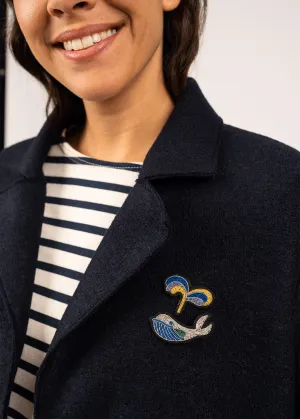 Whale embroidered brooch - SAINT JAMES x Macon & Lesquoy (BLANC/BLEU)