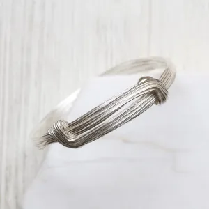 Wide Elephant Hair Inspired Bangle