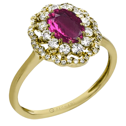 ZR2012 Color Ring in 14k Gold with Diamonds